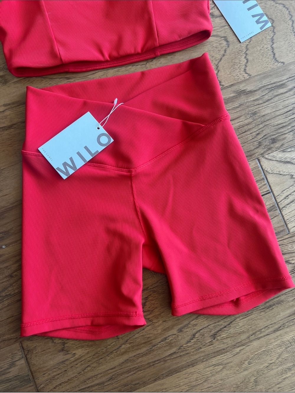 WILO Cherry Red Sports Bra & High Waist V Short Set - Picture 2 of 6